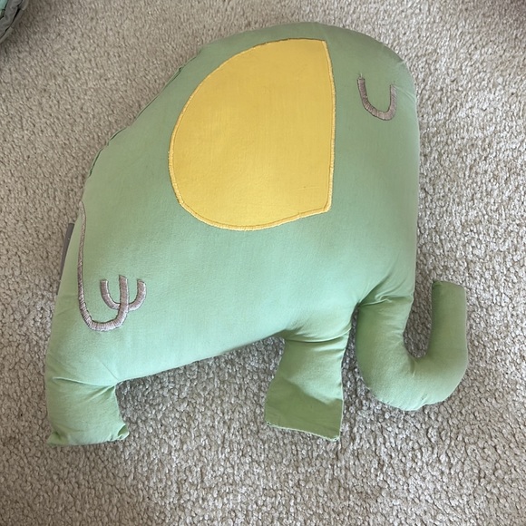 Land of Nod elephant crib comforter and bed skirt & pillow - Picture 3 of 3